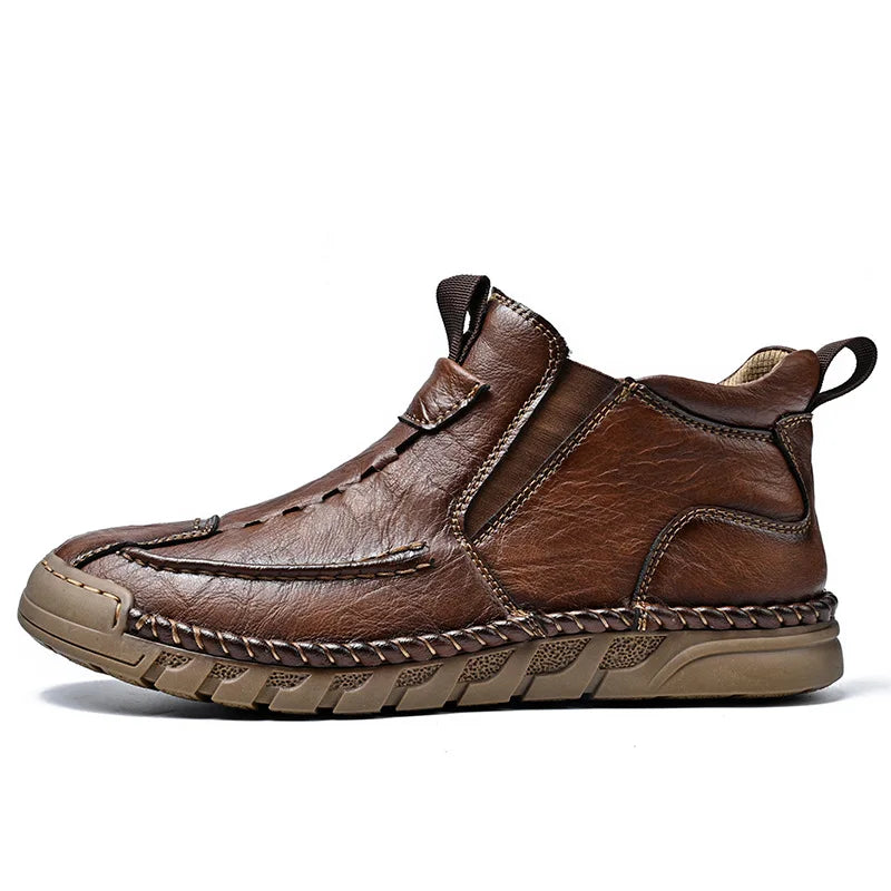 LOR MALE Men Boots Handmade Casual Shoes Genuine Leather Ankle Boots Comfortable Winter Shoes High Top Sneakers Luxury Footwear Men Shoes