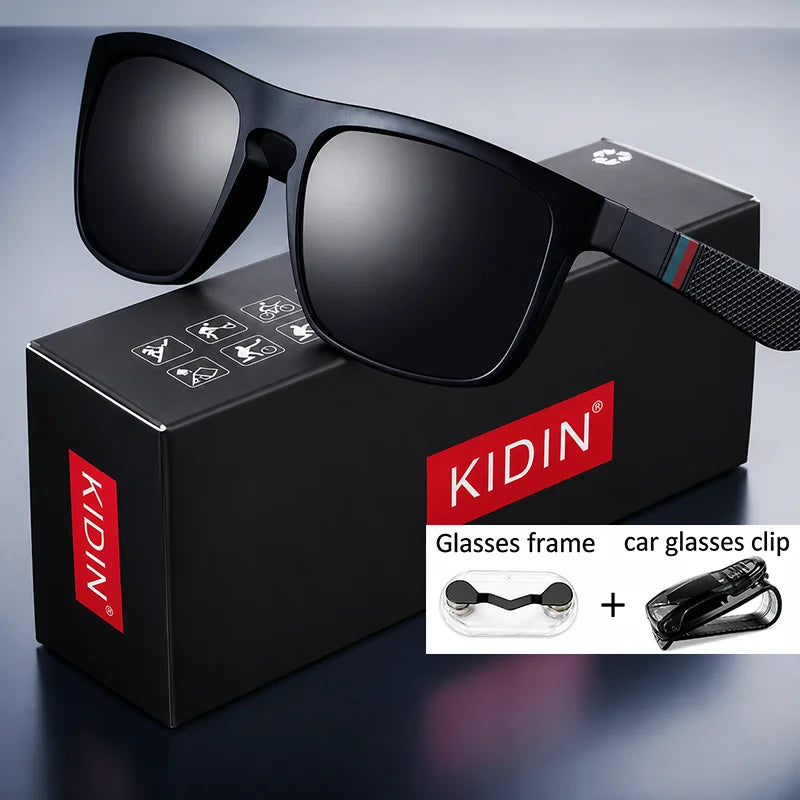 LOR MALE Polarized Sunglasses for Men Women Luxury Square Frame UV400 Driving Fishing Cycling Walking Beach Outdoor Sports Sun Glasses
