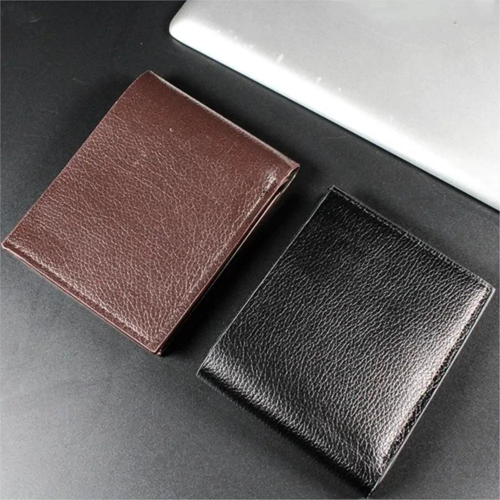 LOR MALE Wallet Genuine Leather Men Wallets Real Cowhide Wallets Short Black Walet