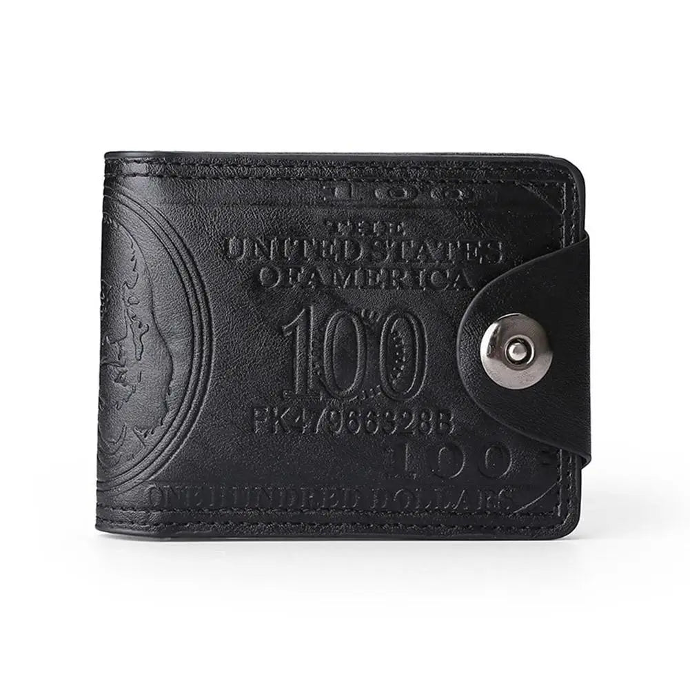 LOR MALE Wallets with 100 US Dollar Pattern Hasp Male Leather Wallet with 2
