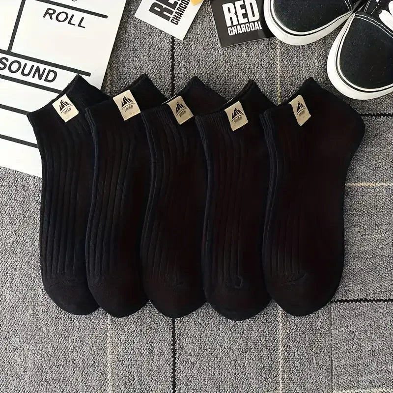 LOR MALE 5/10 Pairs of High-Quality Men's Outdoor Sports Fitness Casual Socks in Black and White Color Comfortable and Soft Men's Socks