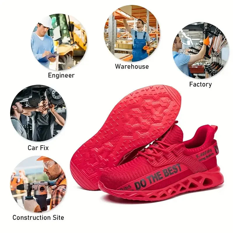 LOR MALE Safety Protective Mining Boots Men Steel Toe Safety Shoes Anti-smash Anti-puncture Function Work Shoes Fashion Multicolored