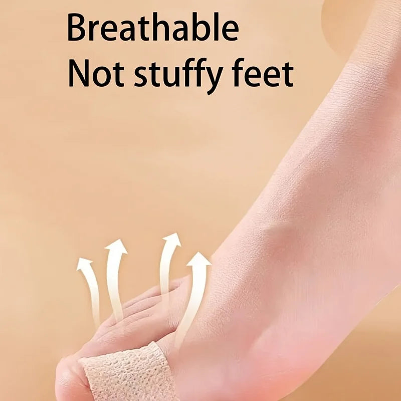 LOR MALE 5 Rolls of Self-Adhesive Toe Protectors——Elastic Fabric, Prevents Friction from High Heels and Shoes, Breathable and Portable, Suitable for Outdoor, Sports, Travel, Office, and Home Use