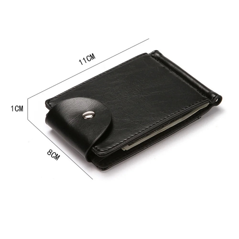 LOR MALE 1 Men's Fashionable Wallet, Creative Card Holder, Men's Work Id Flip Cover with Clasp, Dollar Bill Clip