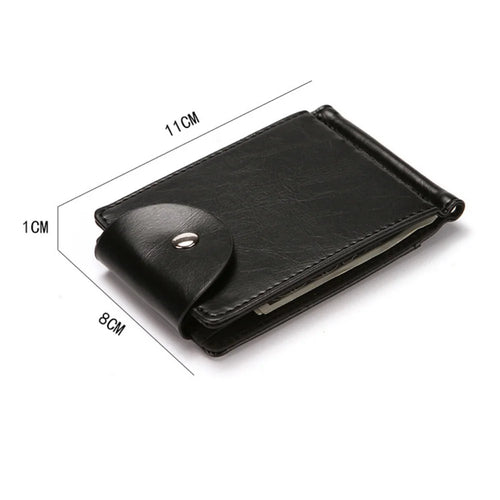 LOR MALE 1 Men's Fashionable Wallet, Creative Card Holder, Men's Work Id Flip Cover with Clasp, Dollar Bill Clip
