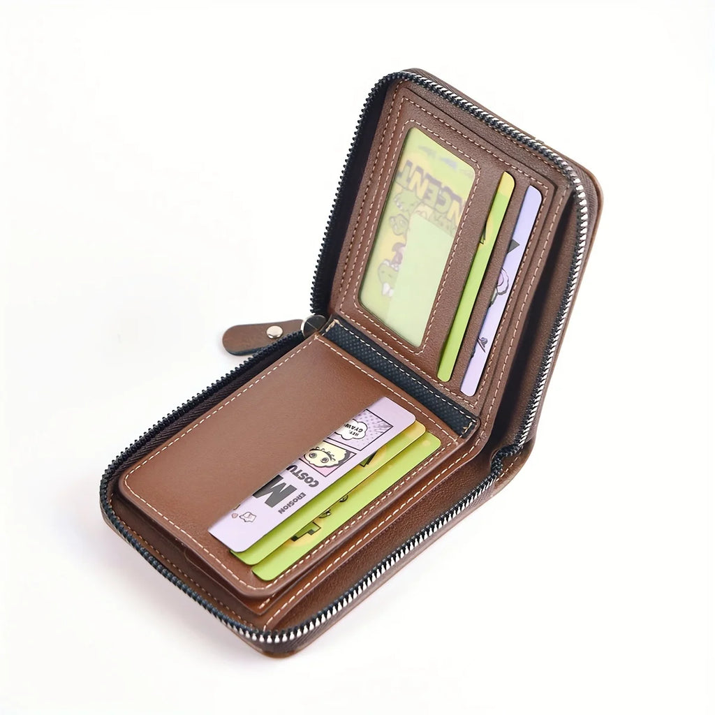 LOR MALE Zip-Around Wallet – Card, Cash & Coin Holder