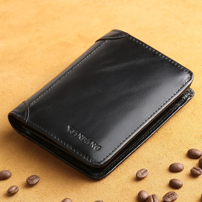 LOR MALE ManBang Classic Style Wallet Genuine Leather Men Wallets Short Male Purse