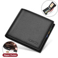 LOR MALE Business Man Wallet Simple Design Bifold Cowhide Genuine Leather Credit Card Wallet for Men Birthday Gifts