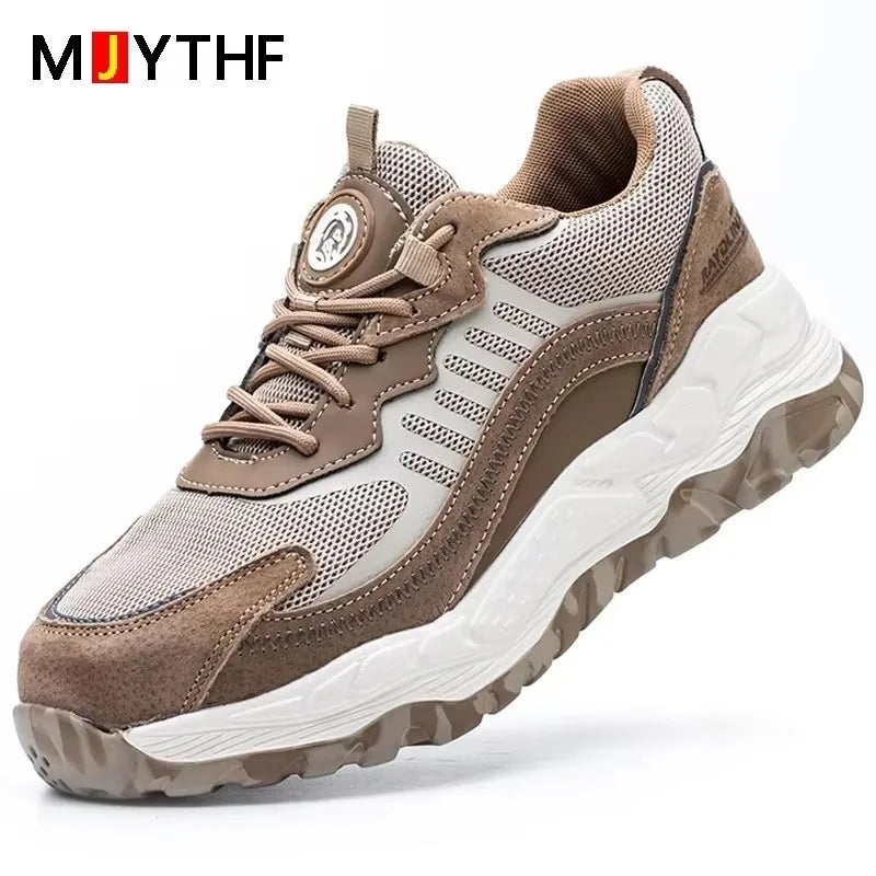 LOR MALE 2026 New Work Boots Safety Steel Toe Shoes Men Boots Anti-Puncture Safety Boots Protective Shoes Sneakers Indestructible Shoes