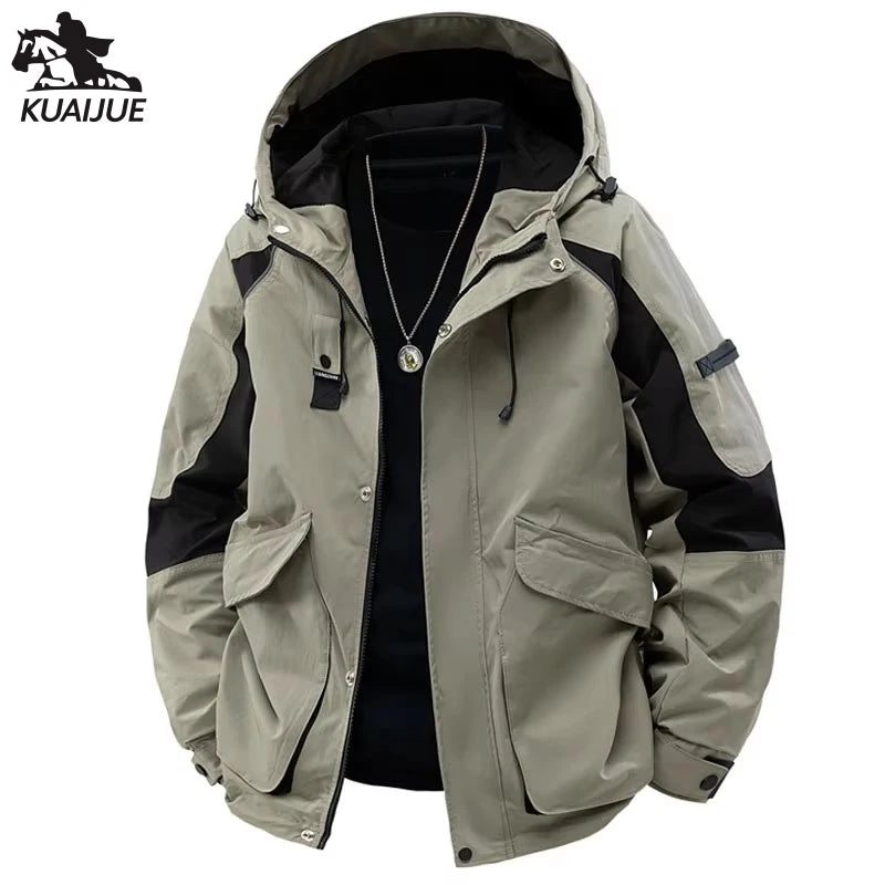 LOR MALE Jacket Mens Spring Autumn New Men Jacket Printing Hooded Jackets Casual Coat Men's Business Coats Size M-3XL 4XL 5XL HB-J8155