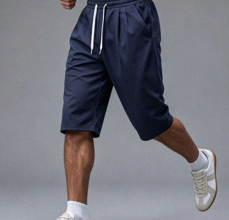 LOR MALE Men's casual white shorts, comfortable summer shorts, suitable for various occasions, versatile and fashionable gym shorts