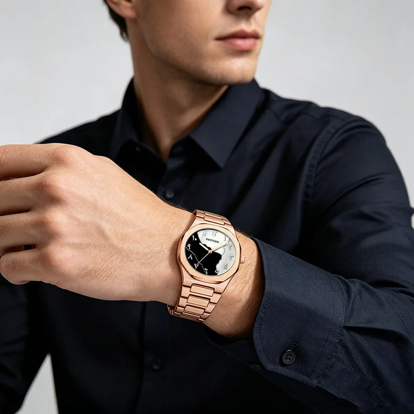 LOR MALE Watches , Luxury Quartz Analog Watch with Date Waterproof Business Wristwatch