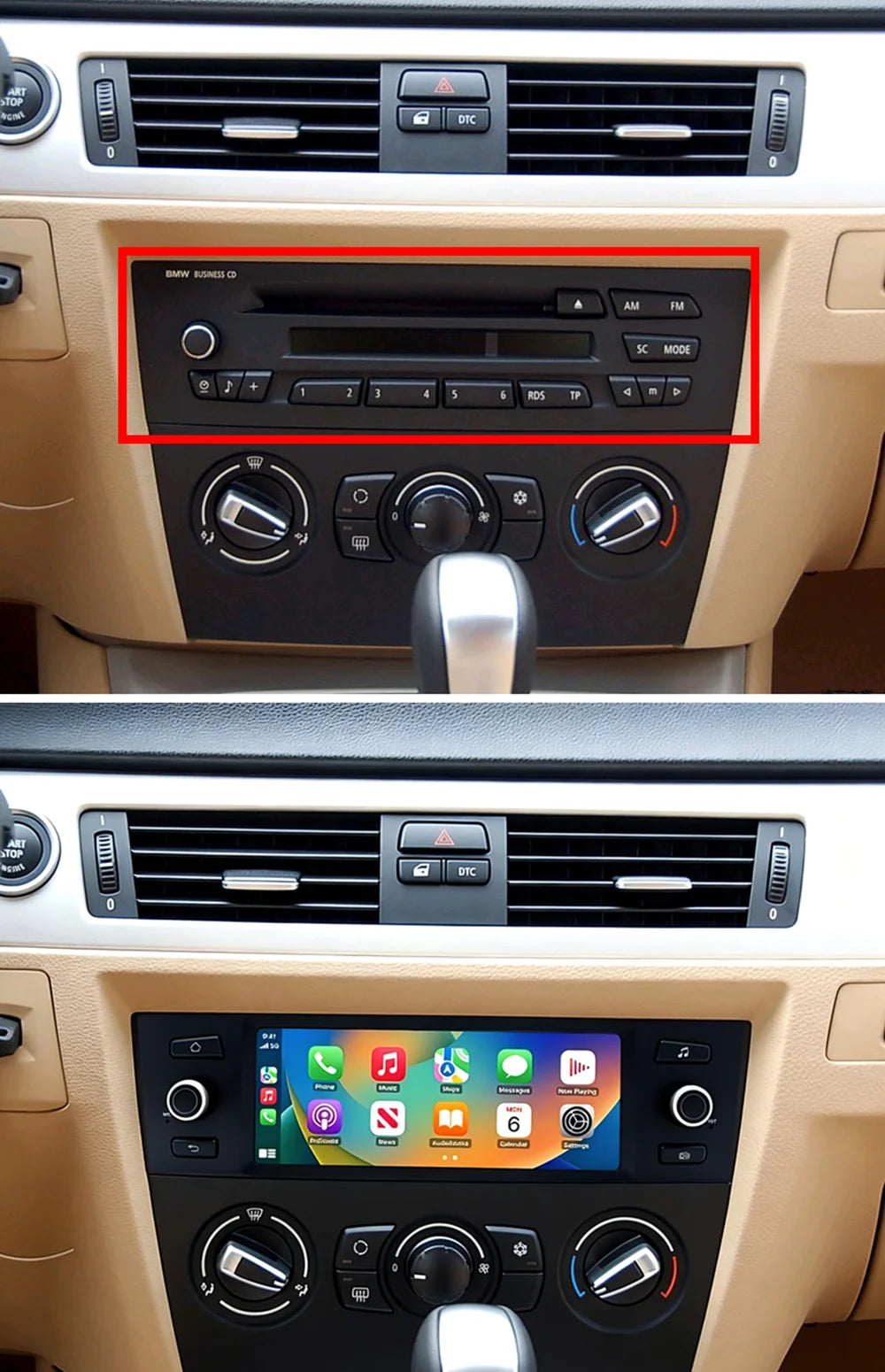 LOR MALE Wireless CarPlay Android Auto Car Radio For BMW 1 Series 3 Series E81 E82 E87 E88 E90 E91 E92 E93 Multimedia System Screen GPS
