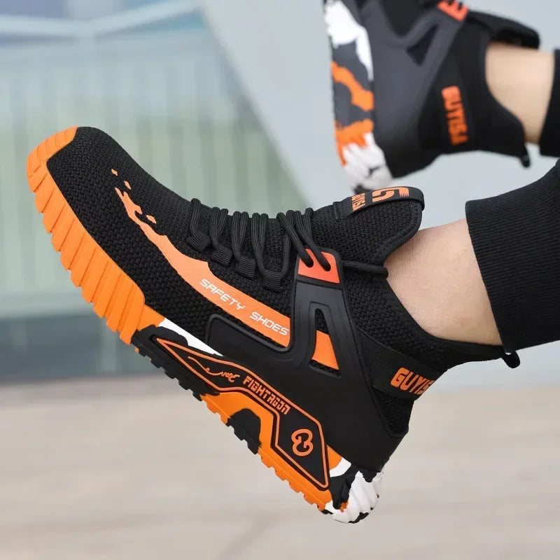 LOR MALE High Top Men's Shoes Steel Toe Work Shoes Men Anti-puncture Safety Shoes Woman Work Safety Boots Man Indestructible Men Boots