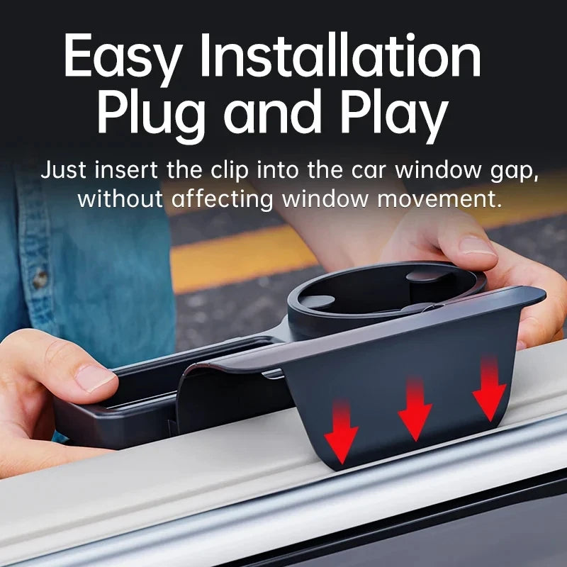 LOR MALE Car Cup Stand Phone Holder Mount Tray Side Door Window Storage Barrel Pocket Hanging Storage Rack with Auto Interior Accessories