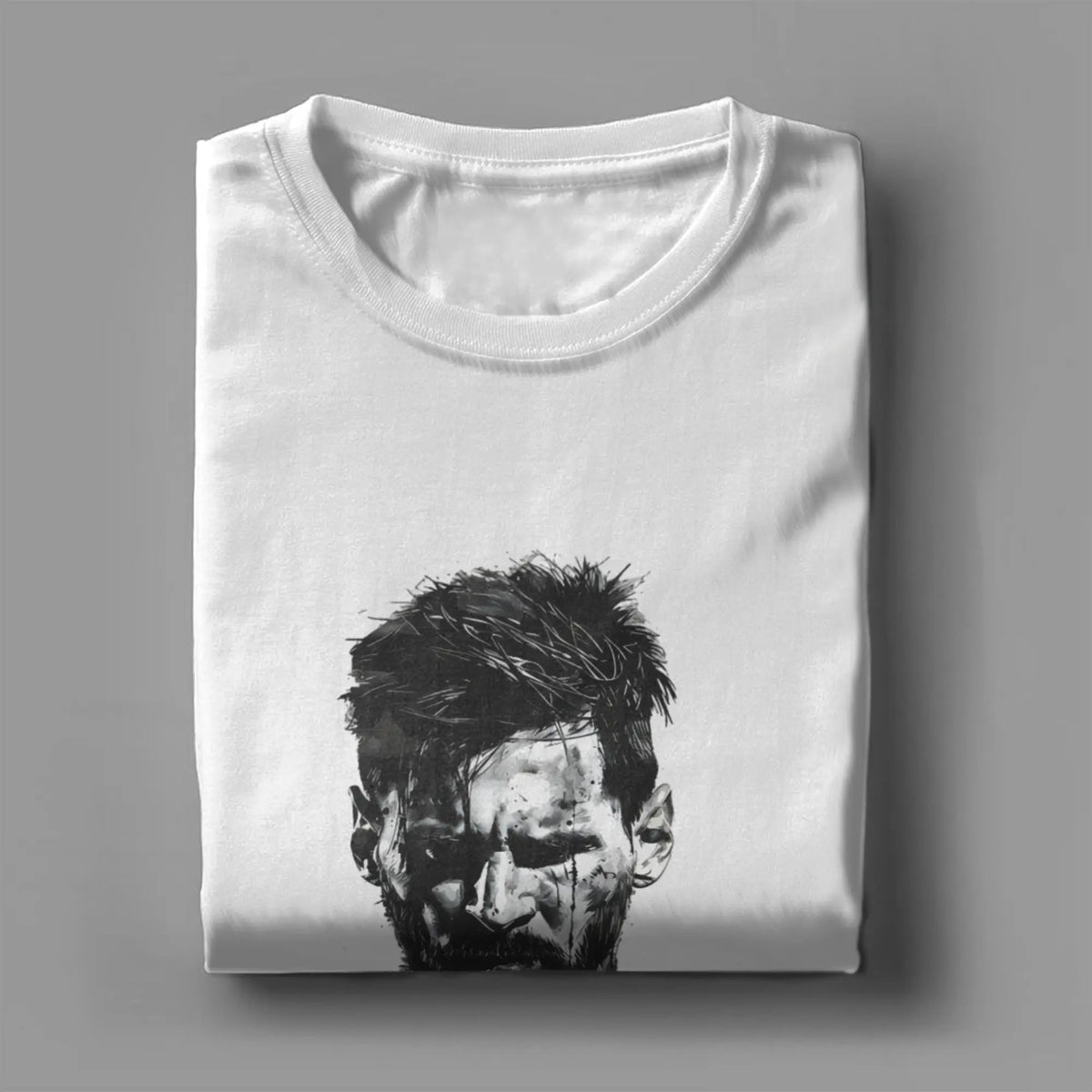 LOR MALE Men T-Shirts Football Messis Leisure Cotton Tee Shirt Short Sleeve  T Shirts Round Neck Clothing Unique
