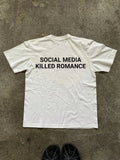 LOR MALE SOCIAL MEDIA KILLED ROMANCE Letter Trendy and Style Men's Vintage Print T Shirt Streetwear Summer Oversize Tee Women Loose Shirt
