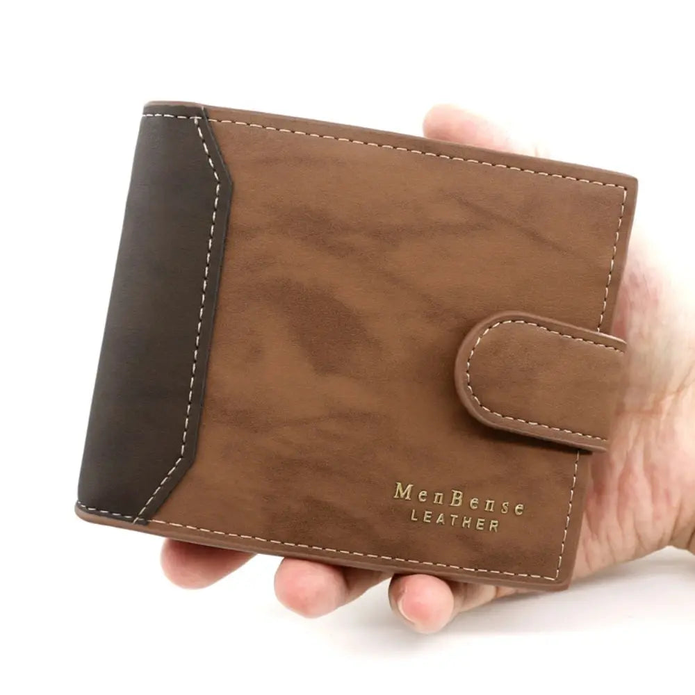 LOR MALE Men's Wallet with Hasp Business Card Holder Case Male Short Purse PU Leather Money Bag for Men Credit Card Wallets