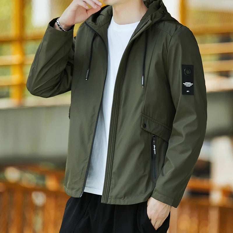 LOR MALE Men's Jackets Waterproof Military Hooded Jacket Windbreaker Outdoor Camping Sports Coat Male Clothing Thin Overcoat 5XL 6XL 7XL