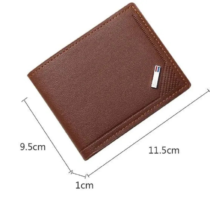 LOR MALE leather short wallet thin wallet foldable minimalist soft leather wallet