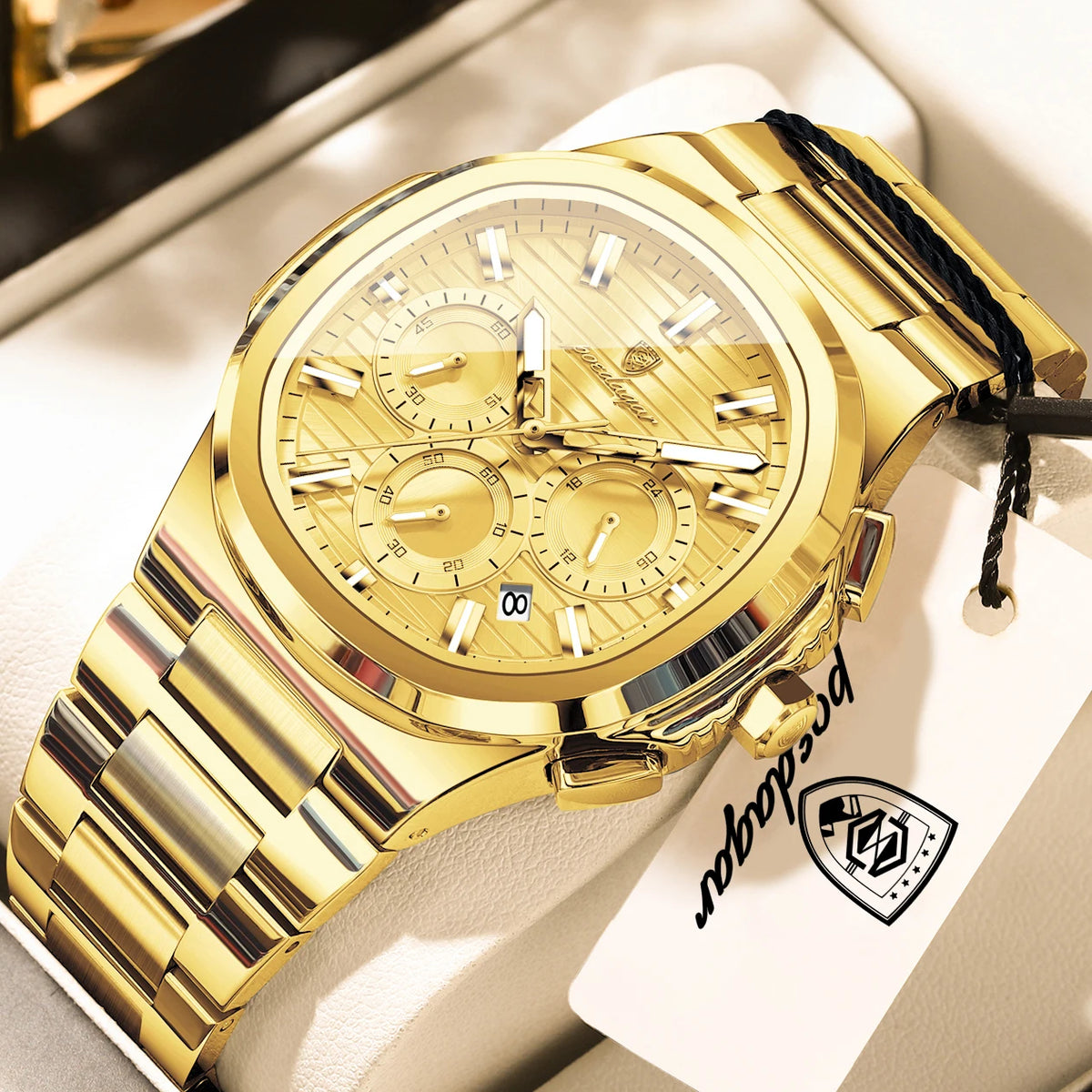 LOR MALE POEDAGAR Top High Quality Man Watch Luminous Waterproof Stainless Steel Men Clock Date Chronograph Quartz Business Men's Watches