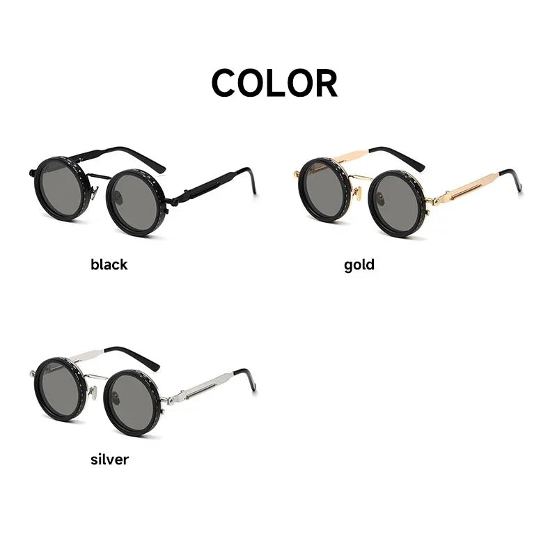 LOR MALE Polarized Round Sunglasses Men ND9 Adjustable Dimming Sun Glasses Women Retro Punk Fishing Eyeglasses Outdoor Shades UV400