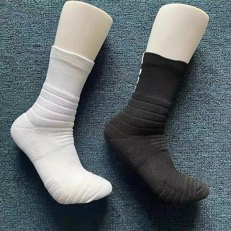 LOR MALE Men's Mid Tube Sports Socks, Badminton Running, Outdoor Socks, Woolen Socks, Sweat Absorbing and Anti Slip Basketball Socks