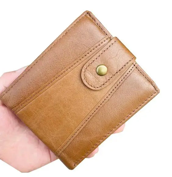 LOR MALE Men's Wallet Rfid Vintage Genuine Leather Wallets for Men Credit Card Holder Purse Money Bag Wallet Man