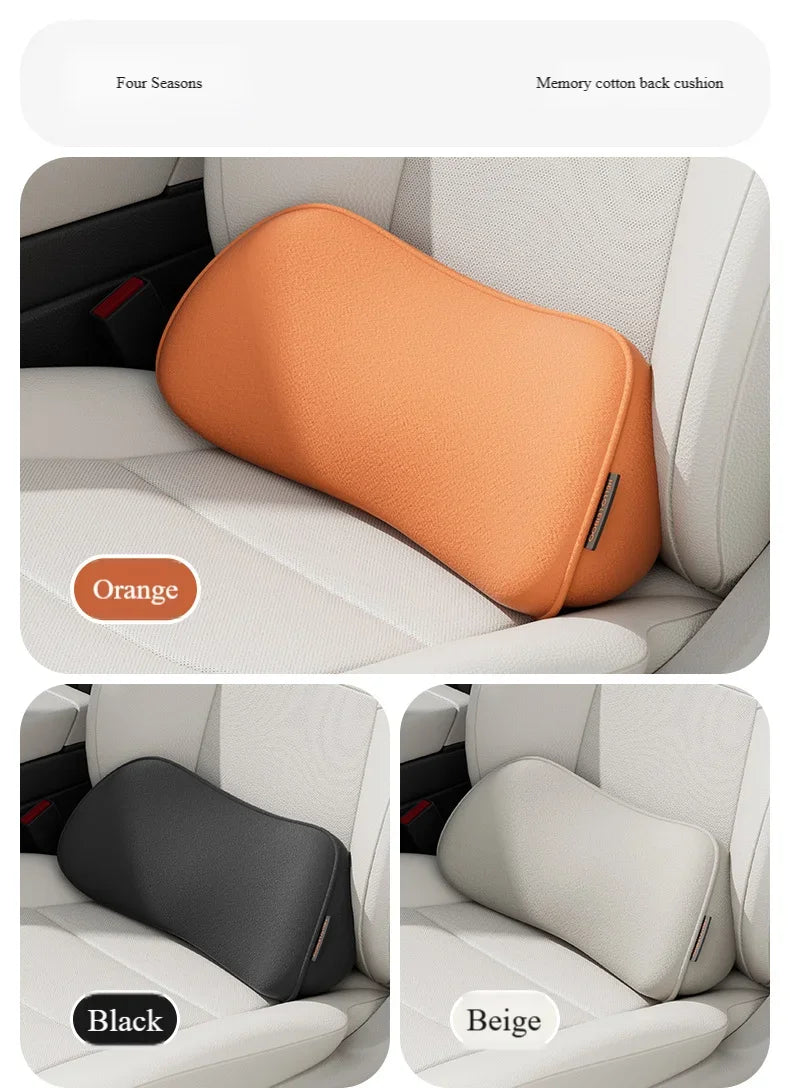 LOR MALE Car Seat Pillow Memory Foam Lumbar Support Breathable Back Protector Suitable for Office Chairs and Car Interior Accessories