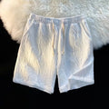 LOR MALE Casual Men's Shorts Summer Trendy Brand American Retro Loose Fit Five-Quarter Length Sporty Style Straight Leg Mid-Low Waist