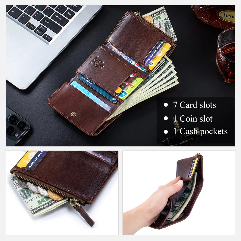 LOR MALE Genuine Leather RFID Wallet