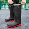 LOR MALE Men Rain Boots Steel Toe Platform Boots Waterproof Non-slip Rain Shoes Anti-smash Anti-stab Work Shoes Slip-On Anti Crush Boots