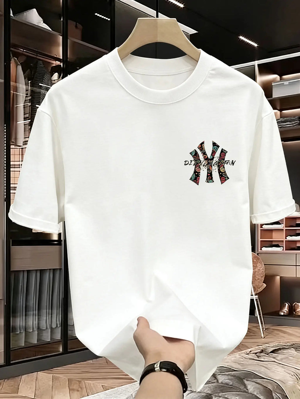LOR MALE Men's summer printed T-shirt - High-quality, casual, versatile and trendy loose-fitting T-shirt