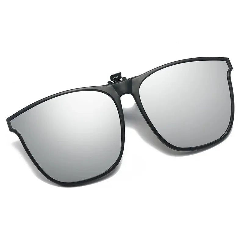 LOR MALE Polarized Clip On Sunglasses Men Car Driver Goggles UV400 Sun Glasses Anti Glare Vintage Square Glasses