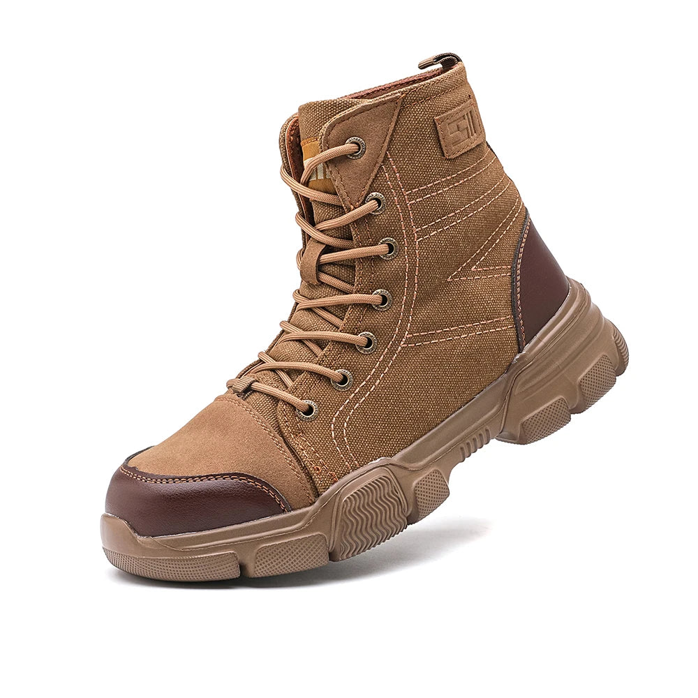 LOR MALE Safety Protective Boots Work Safety Shoes Men Safety Boots Anti-puncture Work Shoes New Steel Toe Shoe Indestructible Shoes