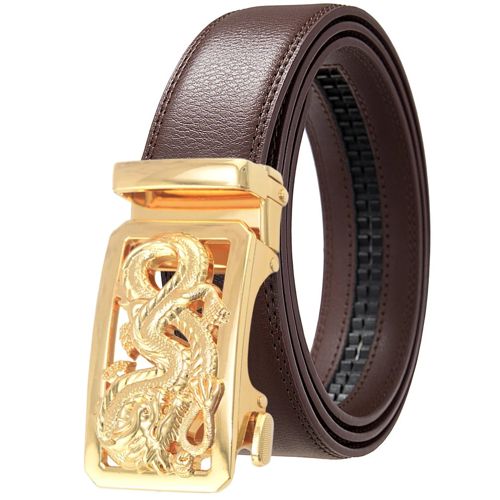 LOR MALE Belt men high quality automatic buckle personalized belt casual belt soft pu leather ratchet belt popular