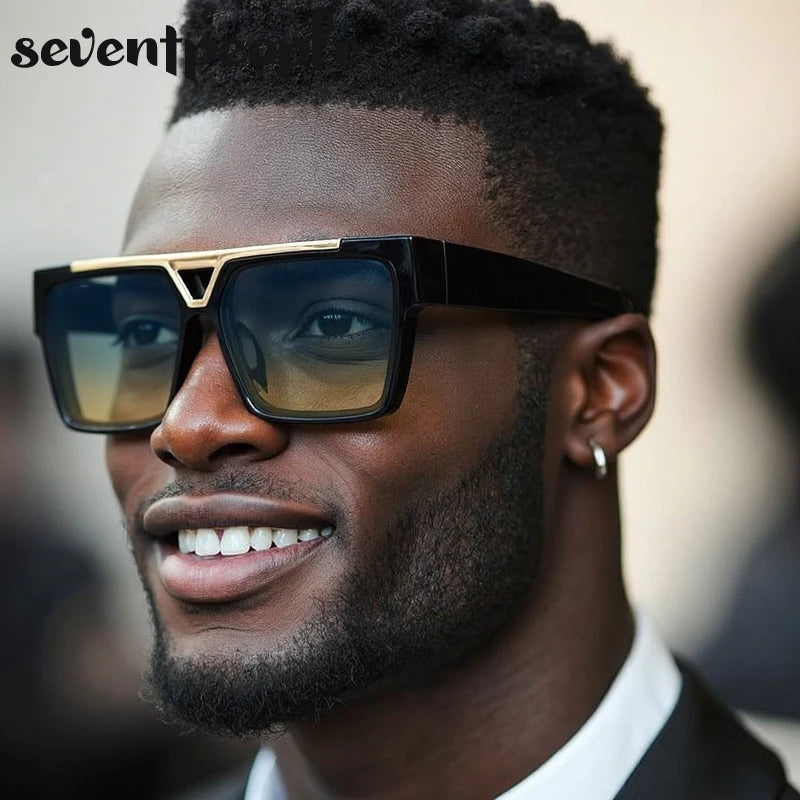 LOR MALE Polarized Classic Square Punk Sunglasses Men 2026 Luxury Brand Vintage Steampunk Driving Sunglass For Male Trendy Outdoor Shade