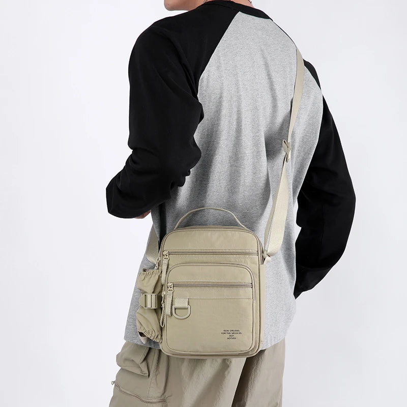 LOR MALE Fashion Casual Men's Bag Handbag High Quality Man Crossbody Bags Travel Bag Stylish Men's Shoulder Bag with Bottle Pocket