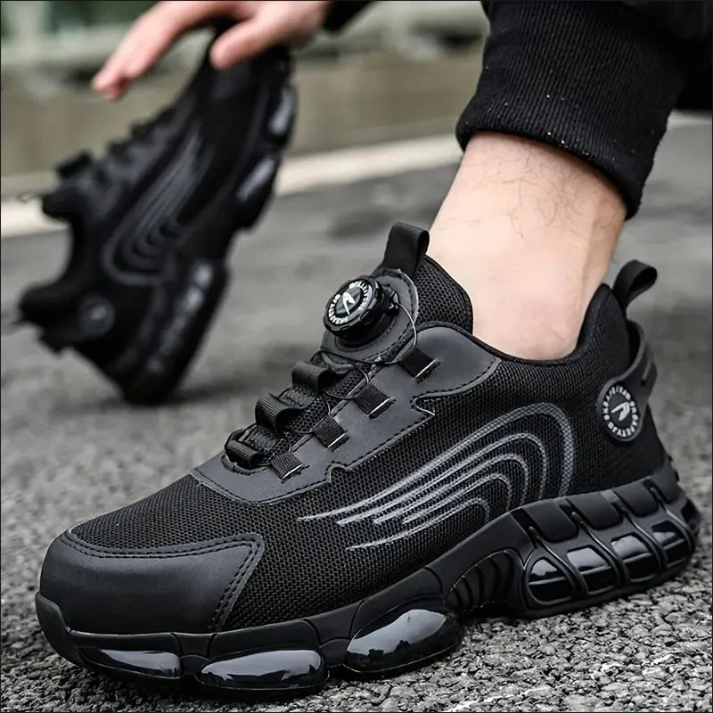 LOR MALE Steel Toe Shoes for Men Indestructible Work Boots Lightweight Safety Shoes Walking Anti-smash Anti-puncture Protective Sneakers