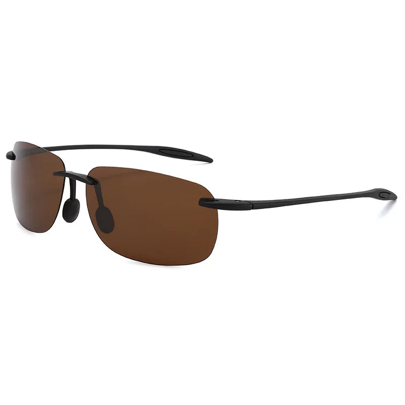 LOR MALE Polarized Sunglasses for Men WomenTr90 Rimless Frame Lightweight & Durable Protection for Running Fishing Baseball Sunglasses