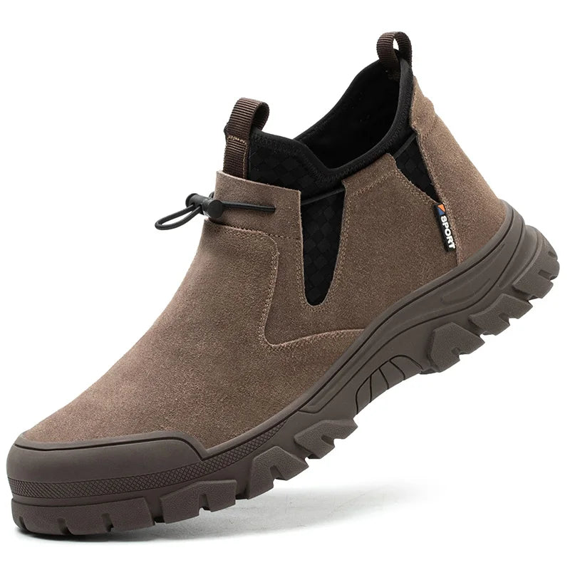 LOR MALE Safety Shoes Men's Working Boots Steel Toe Shoes For Men Anti-Puncture Boots Indestructible Work Shoes Outdoor Safety Boots