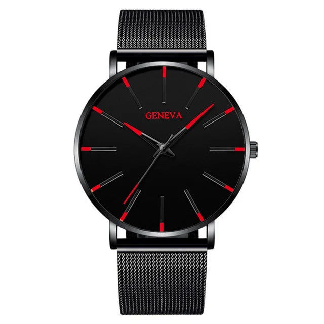 LOR MALE Watches Top Brand Luxury Quartz Watch Men Casual Slim Mesh Steel 3