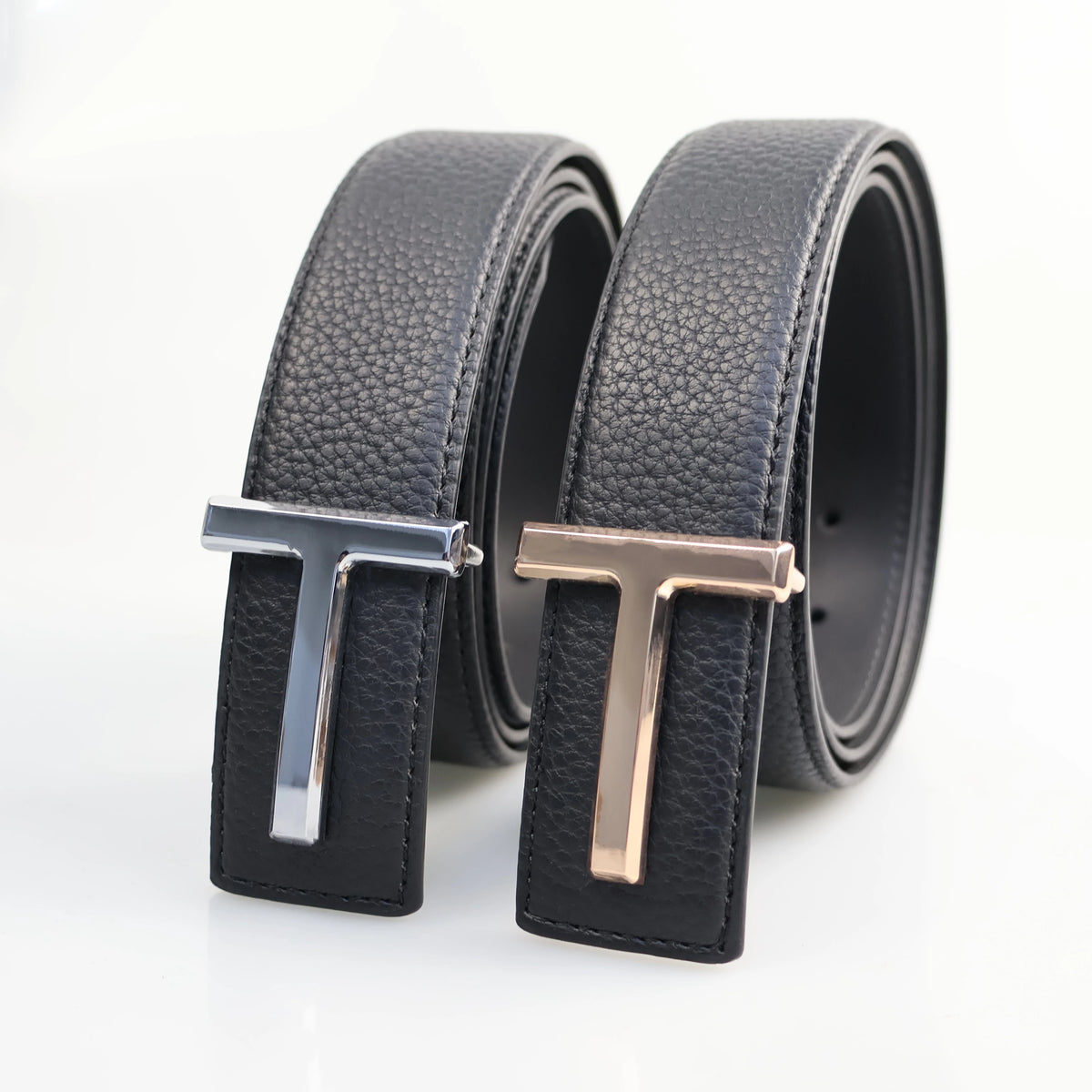 LOR MALE High Quality Designer Belts Men Fashion T Letter Luxury Famous Genuine Leather Belt Jeans Formal Cowskin Black Waist Strap 3.8cm