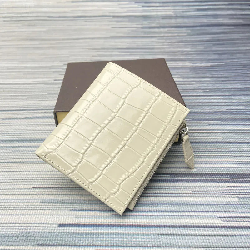 LOR MALE Genuine Leather Wallet For Men Top quality luxury Zipper Coin Bag Card Holder Women Purses Real Crocodile Leather Unisex Wallet