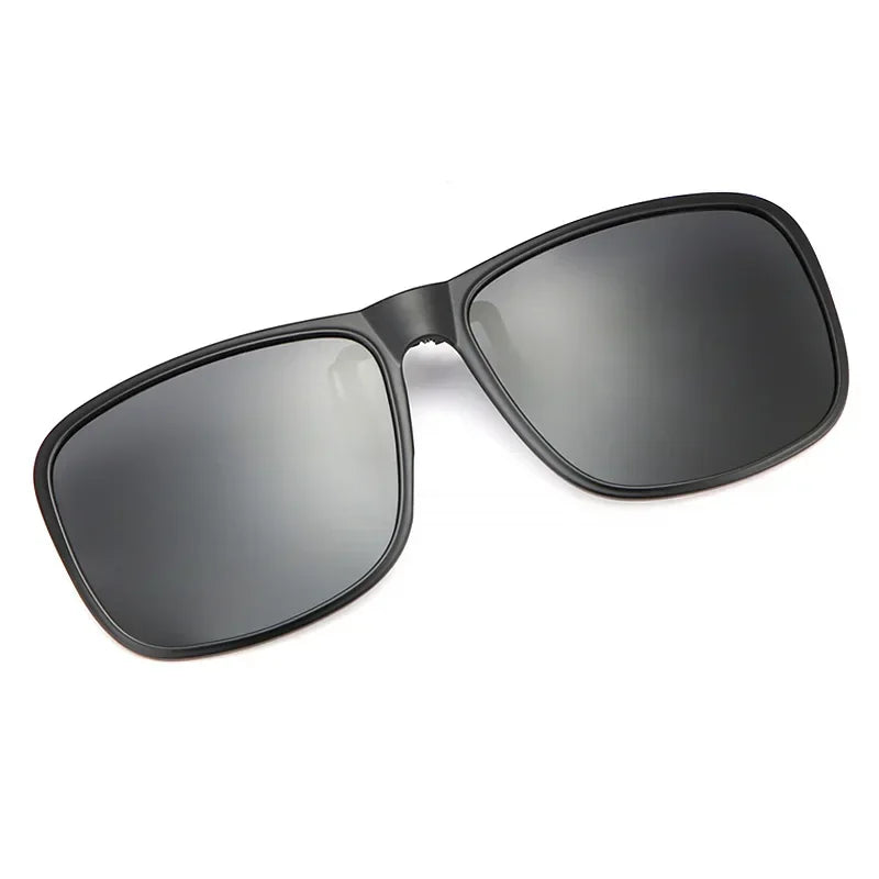 LOR MALE Polarized Clip On Sunglasses Men Car Driver Goggles Night Vision Glasses Anti Glare Vintage Square Glasses UV400 Shades Oculos