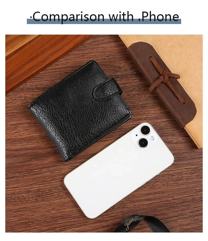 LOR MALE Vintage Wallet Leather Short Hasp Man Wallets Casual Durable Coin Pouch