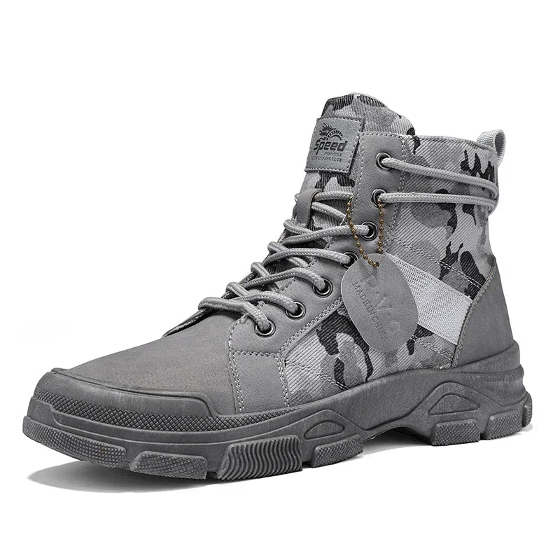 LOR MALE Boots for Men Autumn High Top Camouflage Desert Casual Flats Mens Boot Breathable Non Slip Work Shoes Zapatillas Hombre