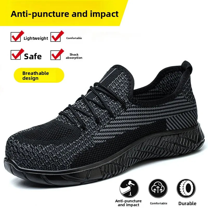 LOR MALE Men's Safety Work Boots Steel Toe Anti-impact Comfortable Soft Bottom Anti-wear Construction Site Shoes  Welding Prot...