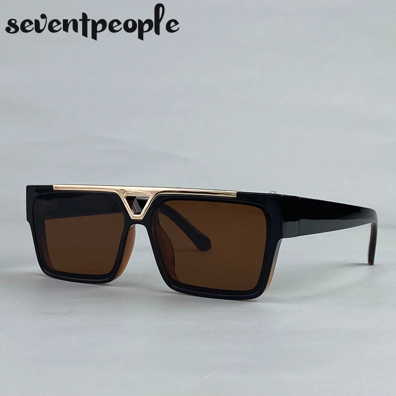 LOR MALE Polarized Classic Square Punk Sunglasses Men 2026 Luxury Brand Vintage Steampunk Driving Sunglass For Male Trendy Outdoor Shade