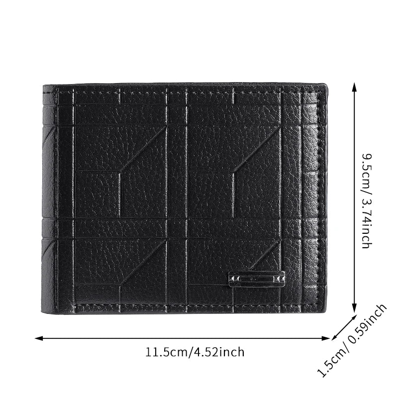 LOR MALE wallets short wallet youth checkered horizontal soft wallet large capacity mul